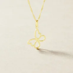 Online Histoire d'Or Pendentif Jaima Papillon Diamante Or Jaune