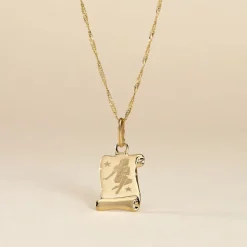 Histoire d'Or Pendentif Lamie Zodiaque Parchemin Or Jaune* Bijoux Personnalisés|Pendentifs