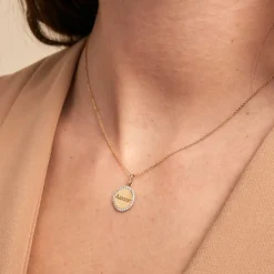 Clearance Histoire d'Or Pendentif Levon Or Jaune Oxyde De Zirconium