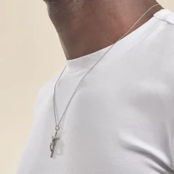 Hot Histoire d'Or Pendentif Nessahae Argent Blanc