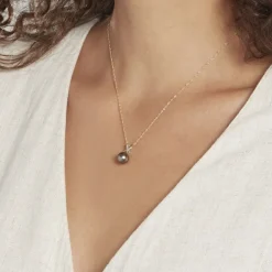 Sale Histoire d'Or Pendentif Nilma Or Jaune Perle De Culture De Tahiti Et Diamant