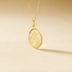 Histoire d'Or Pendentif Or Jaune Vierge A L'enfant* Bijoux Personnalisés|Pendentifs