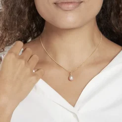 Histoire d'Or Pendentif Rose Or Jaune Perle De Culture