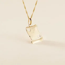 Histoire d'Or Pendentif Sirona Parchemin Message Or Jaune* Bijoux Personnalisés|Pendentifs