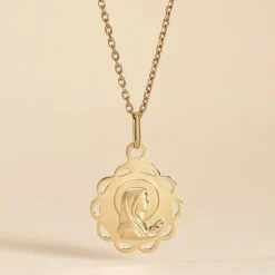 Outlet Histoire d'Or Pendentif Vierge Rond Dentelle Or Jaune