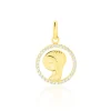 Hot Histoire d'Or Pendentif Vierge Rond Diamante Or Jaune Oxyde De Zirconium