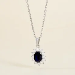 Histoire d'Or Pendentif Vladimir Or Blanc Saphir Et Diamant* Pendentifs|Pendentifs