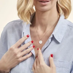 Clearance Histoire d'Or Pendentif Zodiaque Rond Argent Blanc