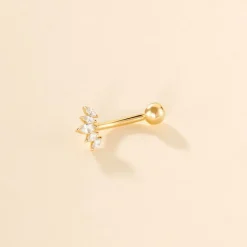 Clearance Histoire d'Or Piercing Darby Or Jaune Oxyde De Zirconium