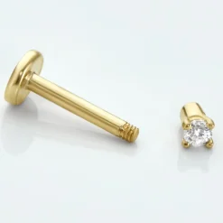 New Histoire d'Or Piercing De Labret Or Jaune Catala Oxyde De Zirconium