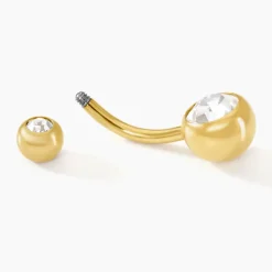 Sale Histoire d'Or Piercing De Nombril Santuzza Acier Doré Verre acier doré verre blanc