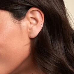 Histoire d'Or Piercing D'oreille Unitaire Roseau Argent Blanc Oxyde De Zirconium* Boucles D'Oreilles|Piercings D'Oreilles