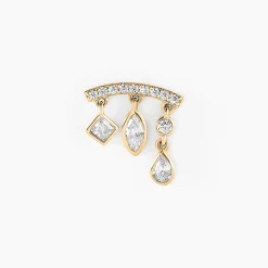 Clearance Histoire d'Or Piercing D'oreille Unitaire  Tyrese Or Jaune Oxyde De Zirconium