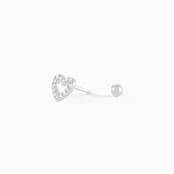 Hot Histoire d'Or Piercing D'oreille Unitaire Argent Blanc Cort Oxyde De Zirconium