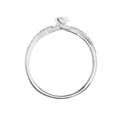 Discount Histoire d'Or Solitaire Accompagné Laetitianne Or Blanc Diamant Synthétique