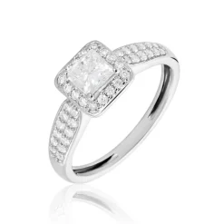 New Histoire d'Or Solitaire Or Blanc  Princessa Diamant Synthetique